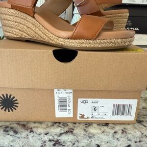 UGG Women's Brown Wedge Sandals